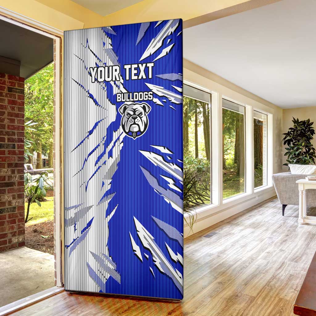 Personalized Canterbury Bulldogs Door Cover Dynamic Lightning Mascot Rugby Australia