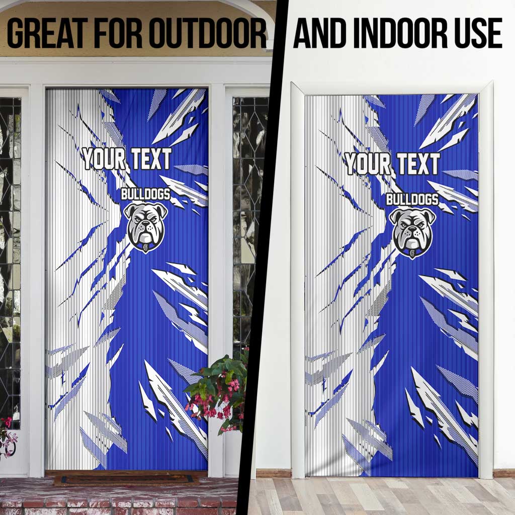 Personalized Canterbury Bulldogs Door Cover Dynamic Lightning Mascot Rugby Australia