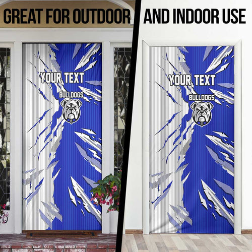 Personalized Canterbury Bulldogs Door Cover Dynamic Lightning Mascot Rugby Australia