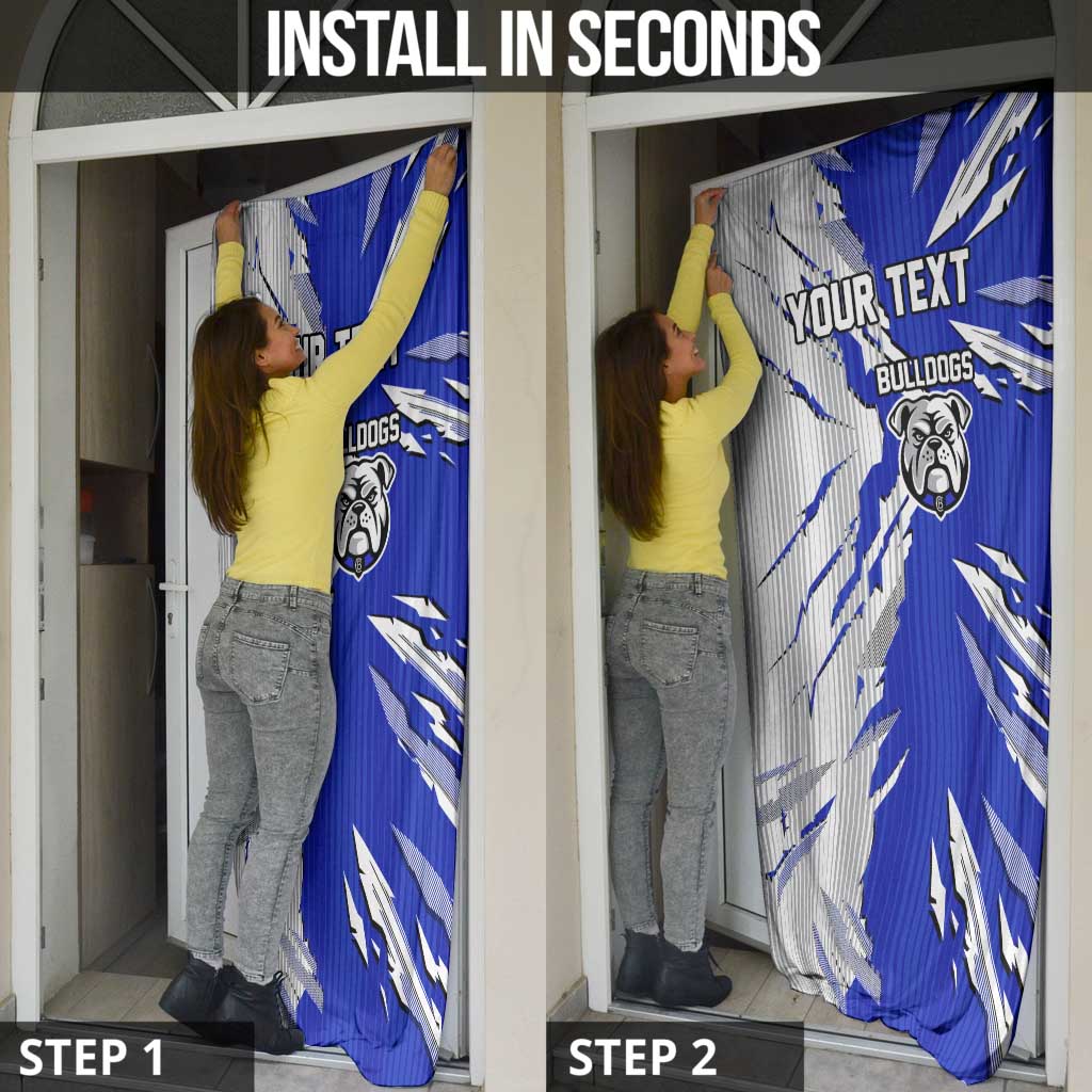 Personalized Canterbury Bulldogs Door Cover Dynamic Lightning Mascot Rugby Australia