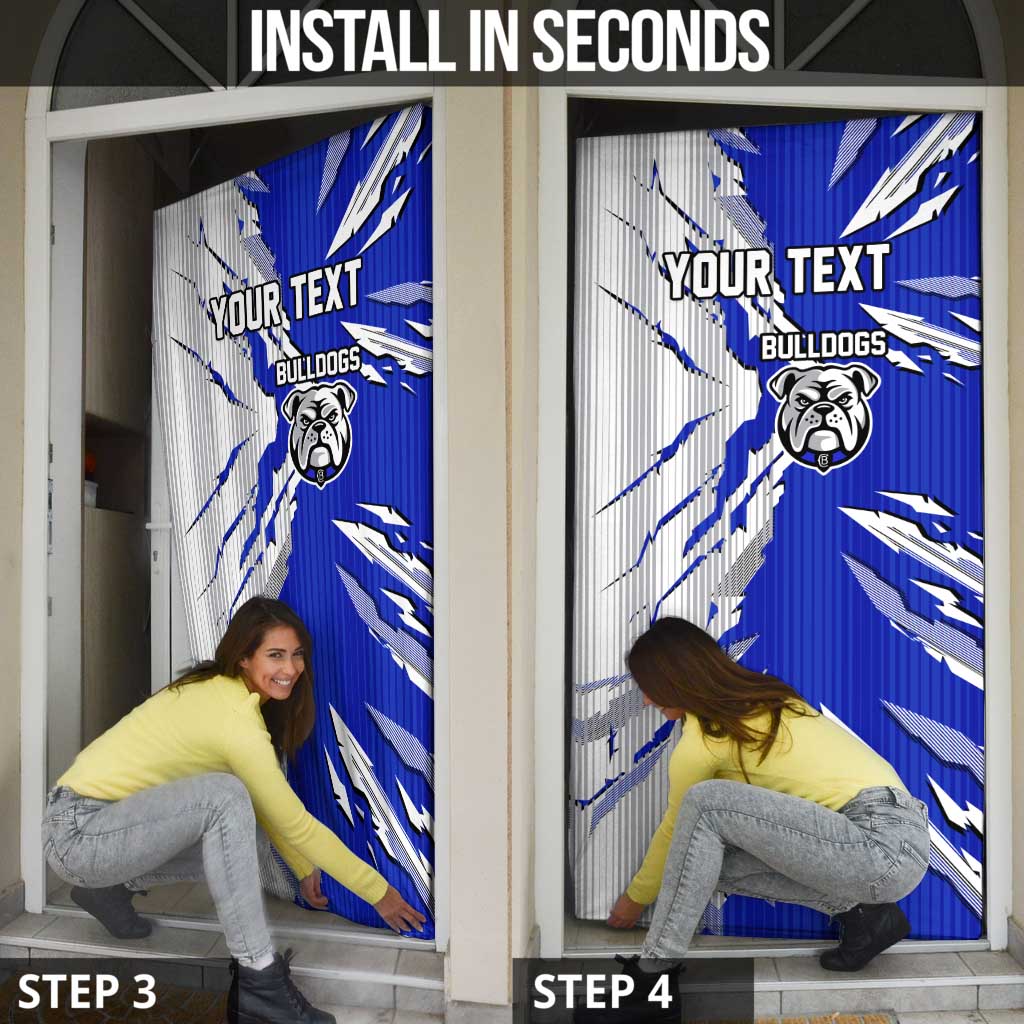 Personalized Canterbury Bulldogs Door Cover Dynamic Lightning Mascot Rugby Australia
