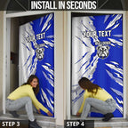 Personalized Canterbury Bulldogs Door Cover Dynamic Lightning Mascot Rugby Australia