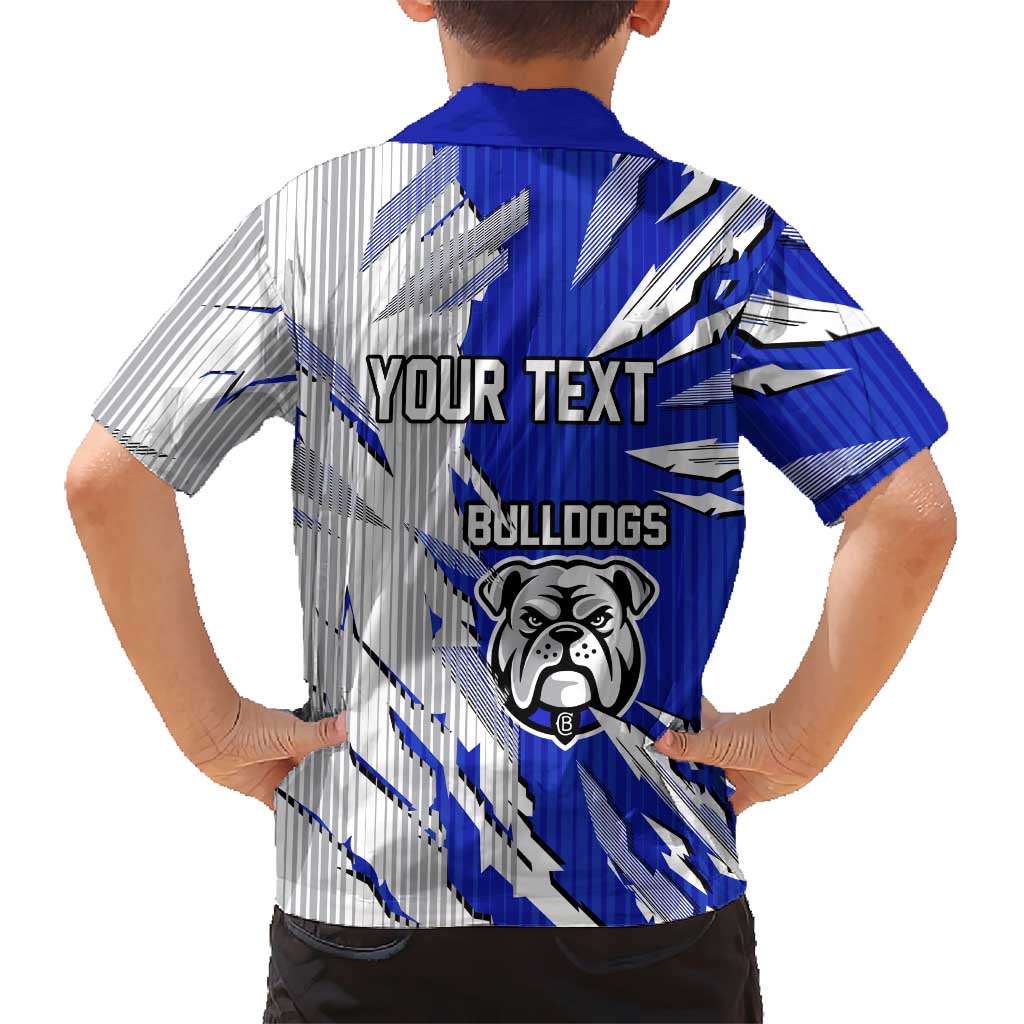 Personalized Canterbury Bulldogs Family Matching Off Shoulder Maxi Dress and Hawaiian Shirt Dynamic Lightning Mascot Rugby Australia