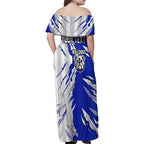 Personalized Canterbury Bulldogs Family Matching Off Shoulder Maxi Dress and Hawaiian Shirt Dynamic Lightning Mascot Rugby Australia