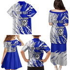 Personalized Canterbury Bulldogs Family Matching Puletasi and Hawaiian Shirt Dynamic Lightning Mascot Rugby Australia