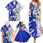 Personalized Canterbury Bulldogs Family Matching Summer Maxi Dress and Hawaiian Shirt Dynamic Lightning Mascot Rugby Australia