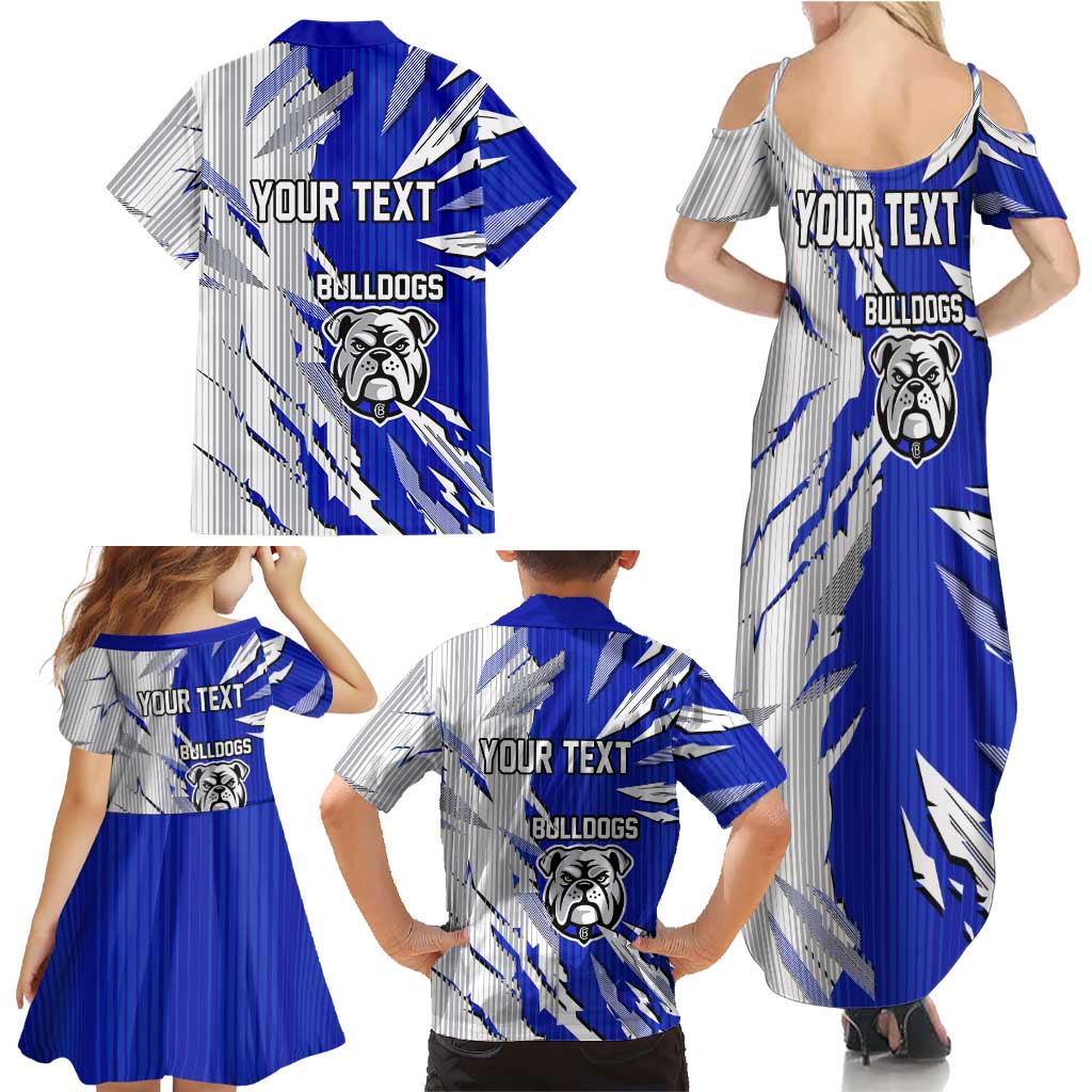 Personalized Canterbury Bulldogs Family Matching Summer Maxi Dress and Hawaiian Shirt Dynamic Lightning Mascot Rugby Australia