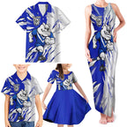 Personalized Canterbury Bulldogs Family Matching Tank Maxi Dress and Hawaiian Shirt Dynamic Lightning Mascot Rugby Australia