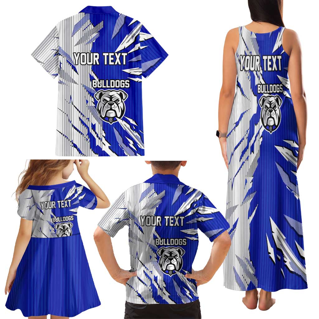 Personalized Canterbury Bulldogs Family Matching Tank Maxi Dress and Hawaiian Shirt Dynamic Lightning Mascot Rugby Australia