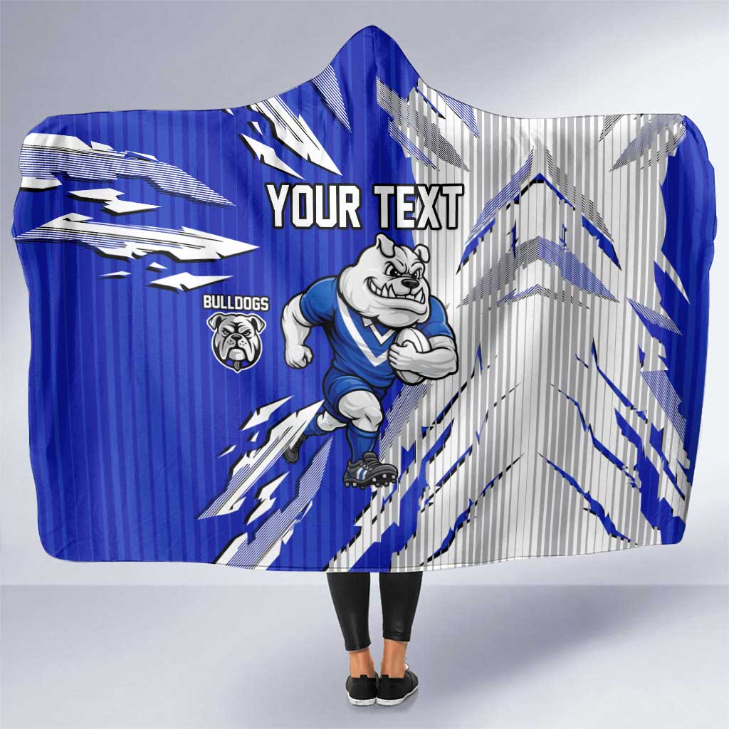 Personalized Canterbury Bulldogs Hooded Blanket Dynamic Lightning Mascot Rugby Australia