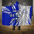 Personalized Canterbury Bulldogs Hooded Blanket Dynamic Lightning Mascot Rugby Australia