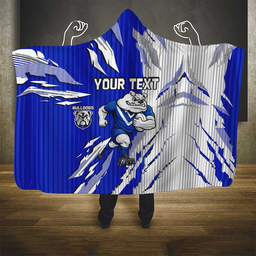 Personalized Canterbury Bulldogs Hooded Blanket Dynamic Lightning Mascot Rugby Australia
