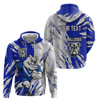 Personalized Canterbury Bulldogs Hoodie Dynamic Lightning Mascot Rugby Australia
