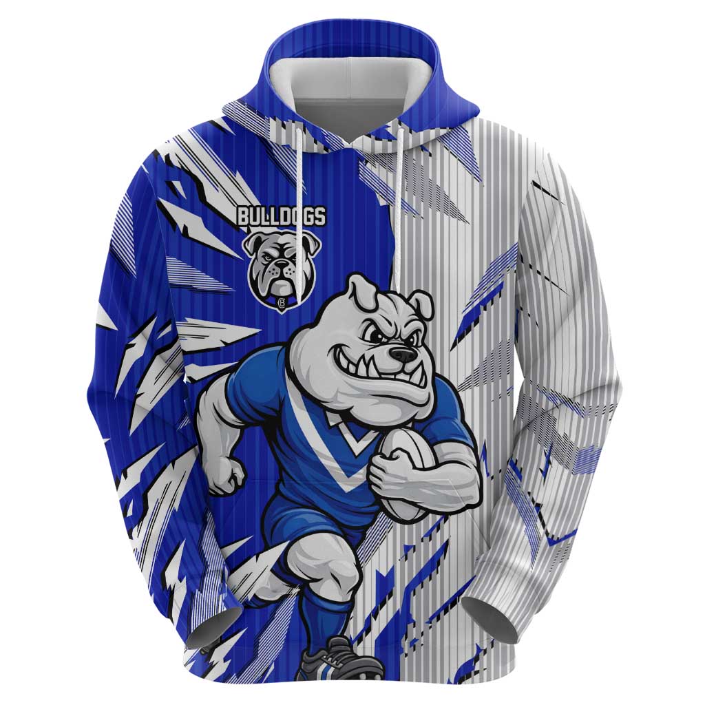 Personalized Canterbury Bulldogs Hoodie Dynamic Lightning Mascot Rugby Australia