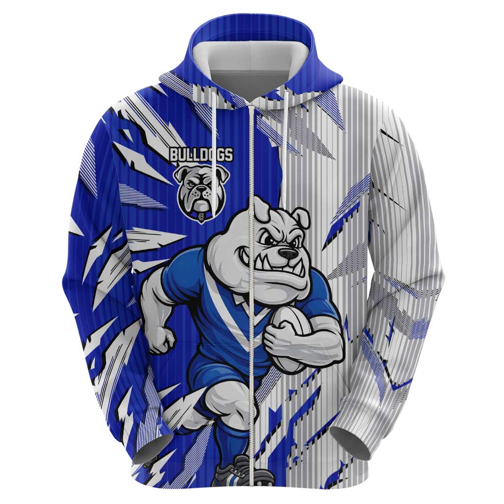 Personalized Canterbury Bulldogs Hoodie Dynamic Lightning Mascot Rugby Australia