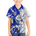 Personalized Canterbury Bulldogs Kid Hawaiian Shirt Dynamic Lightning Mascot Rugby Australia