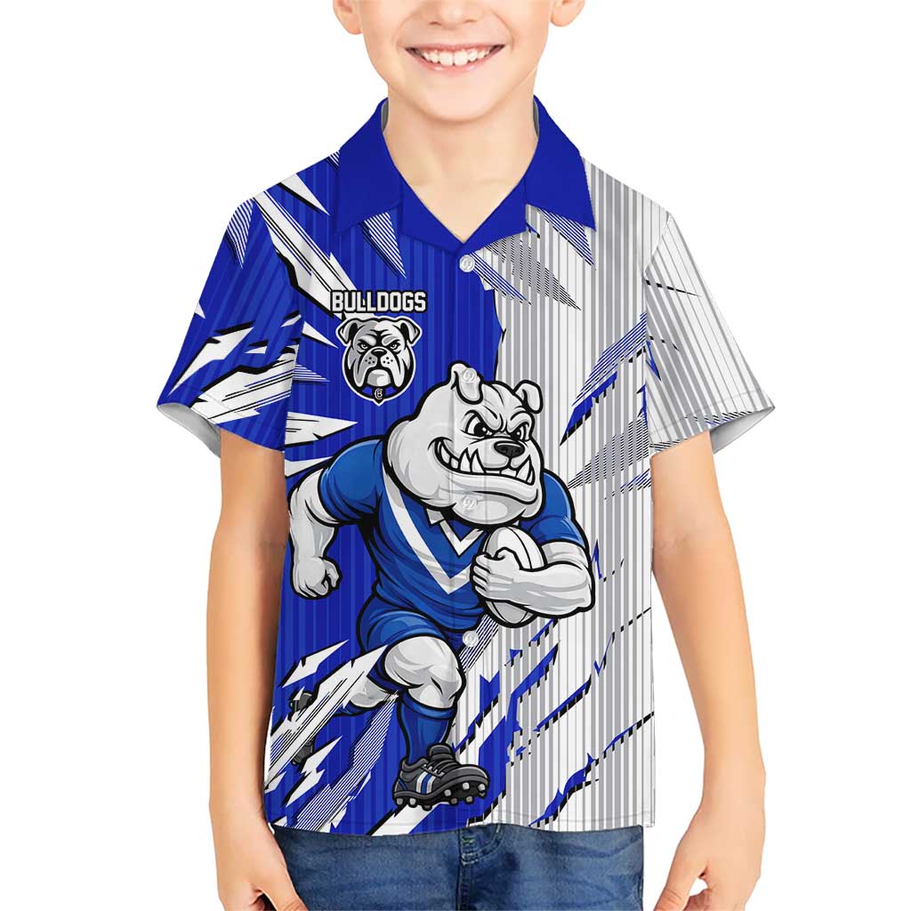 Personalized Canterbury Bulldogs Kid Hawaiian Shirt Dynamic Lightning Mascot Rugby Australia