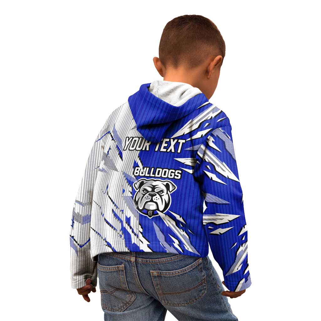 Personalized Canterbury Bulldogs Kid Hoodie Dynamic Lightning Mascot Rugby Australia