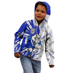 Personalized Canterbury Bulldogs Kid Hoodie Dynamic Lightning Mascot Rugby Australia