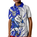 Personalized Canterbury Bulldogs Kid Polo Shirt Dynamic Lightning Mascot Rugby Australia