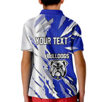 Personalized Canterbury Bulldogs Kid Polo Shirt Dynamic Lightning Mascot Rugby Australia