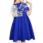 Personalized Canterbury Bulldogs Kid Short Sleeve Dress Dynamic Lightning Mascot Rugby Australia
