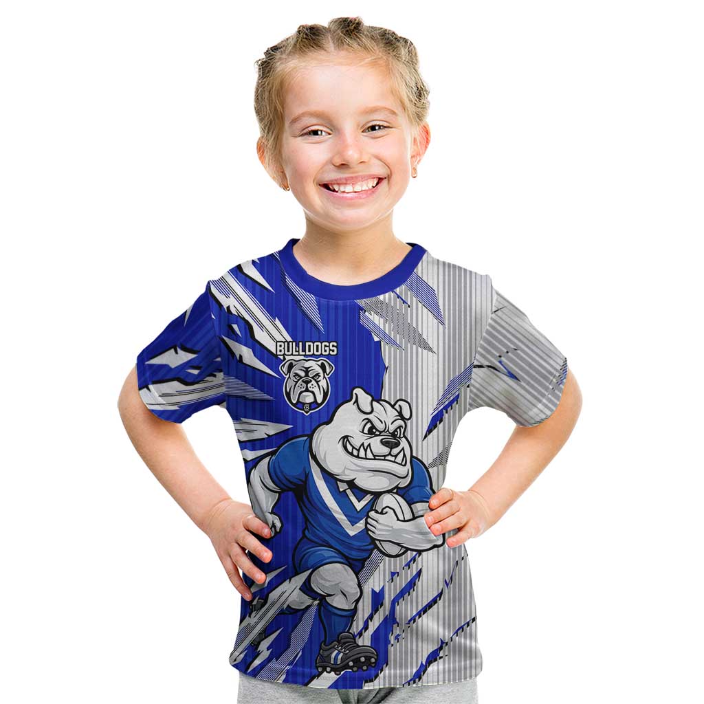 Personalized Canterbury Bulldogs Kid T Shirt Dynamic Lightning Mascot Rugby Australia