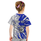 Personalized Canterbury Bulldogs Kid T Shirt Dynamic Lightning Mascot Rugby Australia