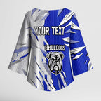 Personalized Canterbury Bulldogs Kimono Sleeve Blouse Dynamic Lightning Mascot Rugby Australia