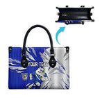 Personalized Canterbury Bulldogs Leather Bag Dynamic Lightning Mascot Rugby Australia