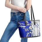 Personalized Canterbury Bulldogs Leather Tote Bag Dynamic Lightning Mascot Rugby Australia