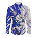 Personalized Canterbury Bulldogs Long Sleeve Button Shirt Dynamic Lightning Mascot Rugby Australia