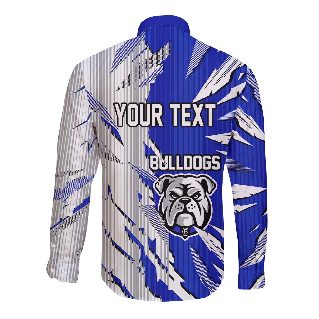 Personalized Canterbury Bulldogs Long Sleeve Button Shirt Dynamic Lightning Mascot Rugby Australia