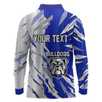 Personalized Canterbury Bulldogs Long Sleeve Polo Shirt Dynamic Lightning Mascot Rugby Australia
