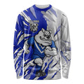 Personalized Canterbury Bulldogs Long Sleeve Shirt Dynamic Lightning Mascot Rugby Australia