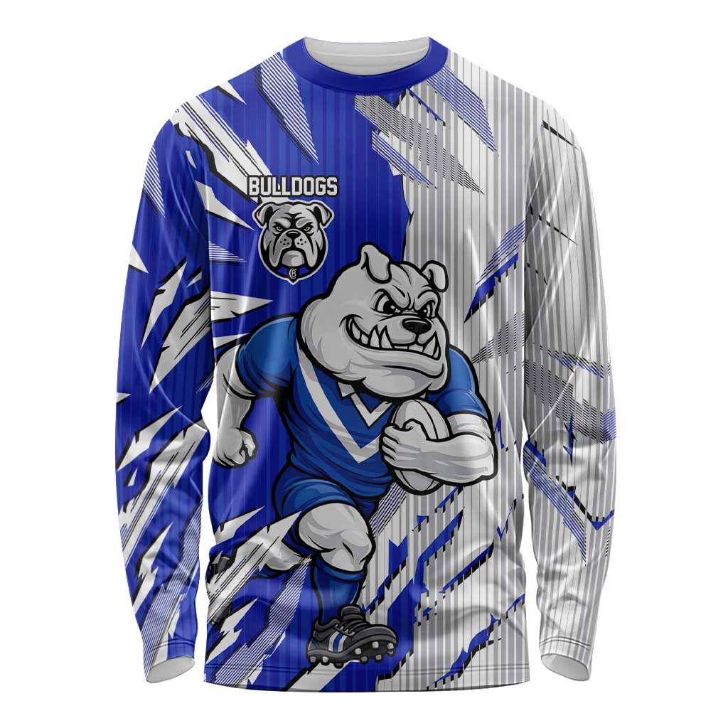 Personalized Canterbury Bulldogs Long Sleeve Shirt Dynamic Lightning Mascot Rugby Australia