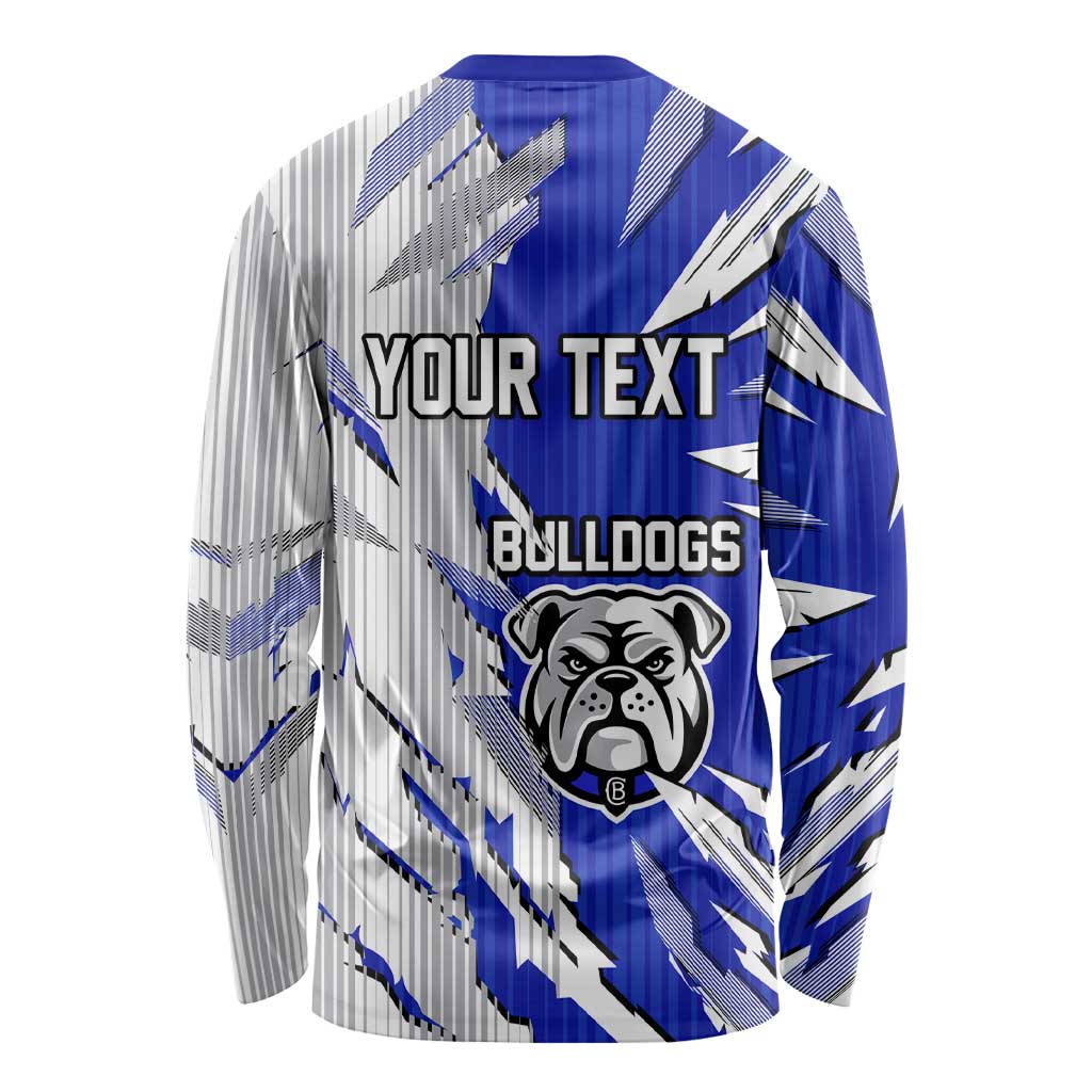 Personalized Canterbury Bulldogs Long Sleeve Shirt Dynamic Lightning Mascot Rugby Australia