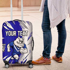 Personalized Canterbury Bulldogs Luggage Cover Dynamic Lightning Mascot Rugby Australia
