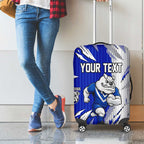 Personalized Canterbury Bulldogs Luggage Cover Dynamic Lightning Mascot Rugby Australia