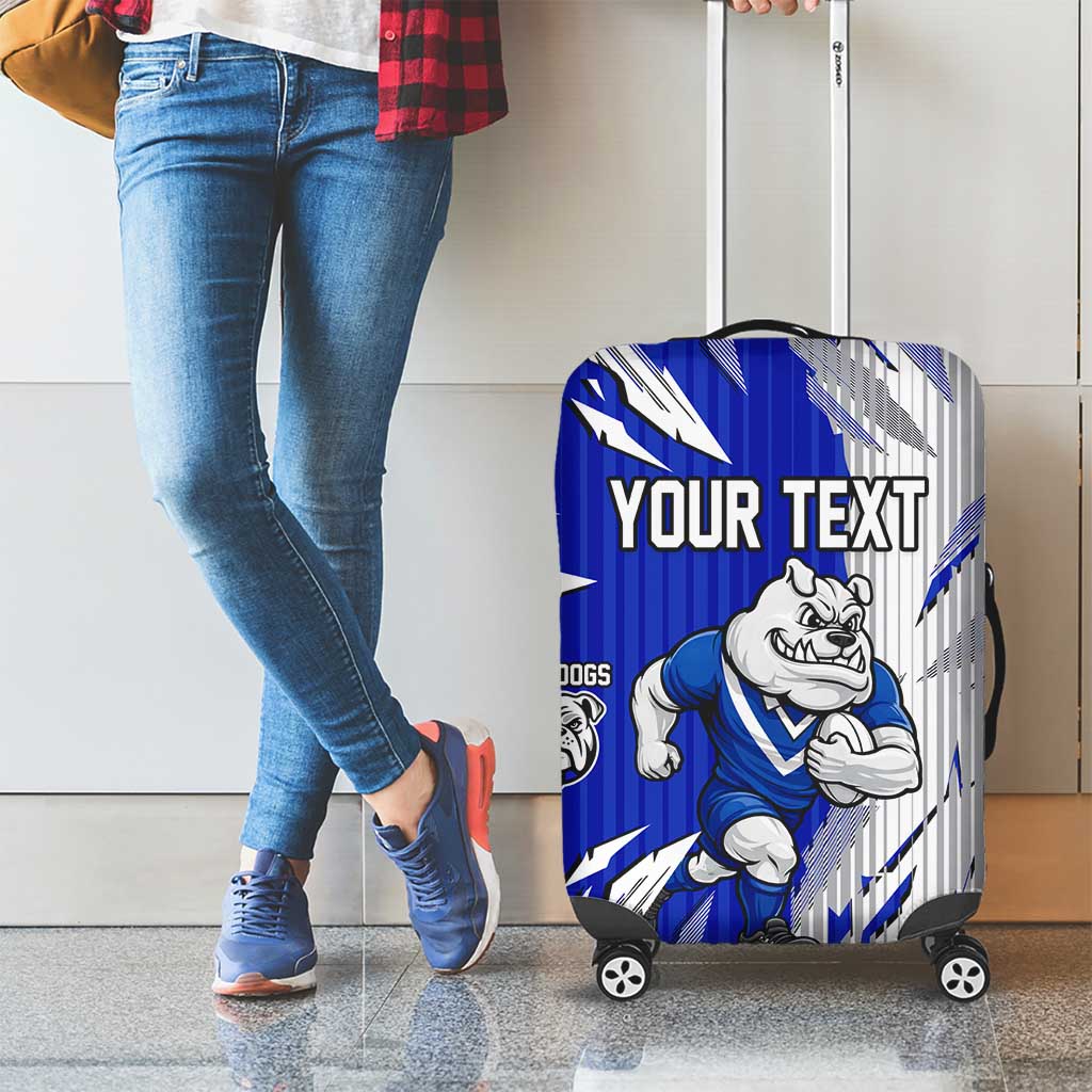 Personalized Canterbury Bulldogs Luggage Cover Dynamic Lightning Mascot Rugby Australia