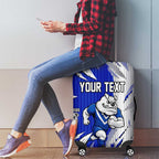 Personalized Canterbury Bulldogs Luggage Cover Dynamic Lightning Mascot Rugby Australia