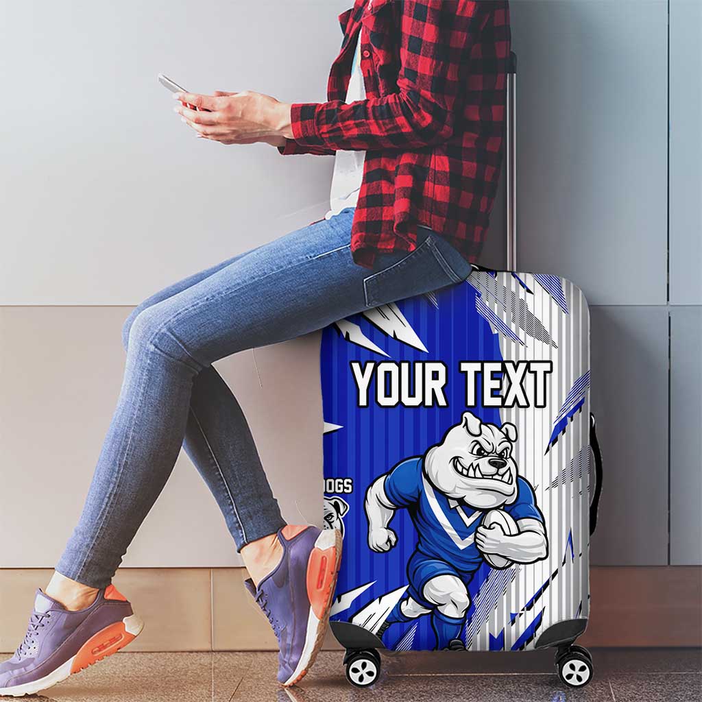 Personalized Canterbury Bulldogs Luggage Cover Dynamic Lightning Mascot Rugby Australia