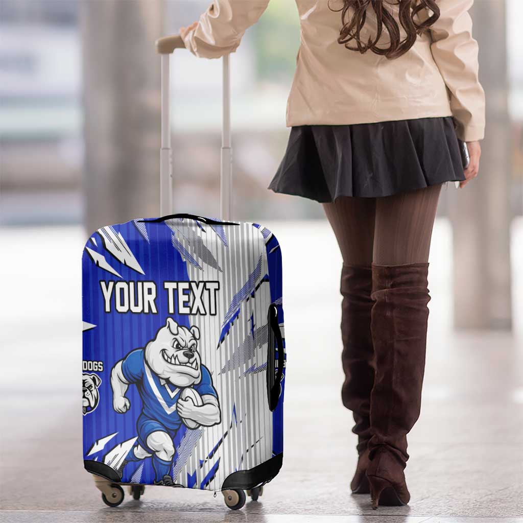 Personalized Canterbury Bulldogs Luggage Cover Dynamic Lightning Mascot Rugby Australia
