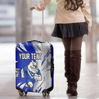 Personalized Canterbury Bulldogs Luggage Cover Dynamic Lightning Mascot Rugby Australia