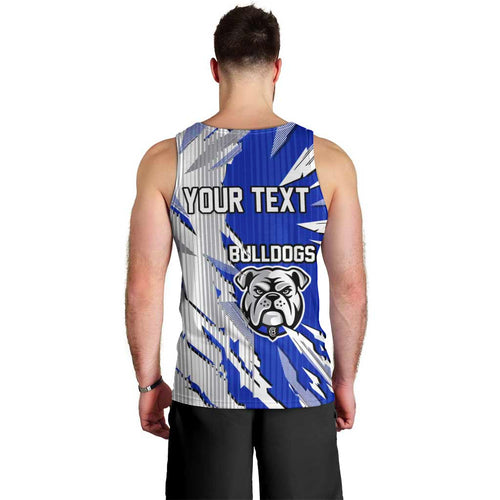 Personalized Canterbury Bulldogs Men Tank Top Dynamic Lightning Mascot Rugby Australia