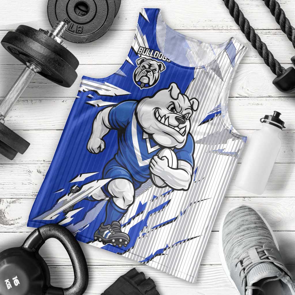 Personalized Canterbury Bulldogs Men Tank Top Dynamic Lightning Mascot Rugby Australia
