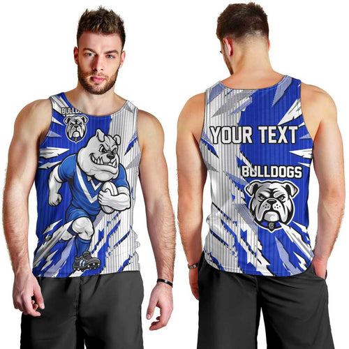 Personalized Canterbury Bulldogs Men Tank Top Dynamic Lightning Mascot Rugby Australia