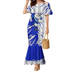 Personalized Canterbury Bulldogs Mermaid Dress Dynamic Lightning Mascot Rugby Australia
