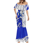 Personalized Canterbury Bulldogs Mermaid Dress Dynamic Lightning Mascot Rugby Australia