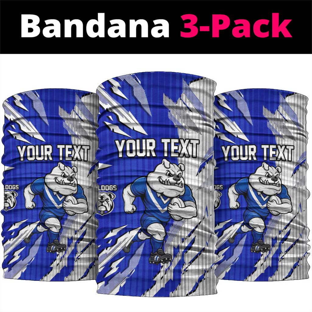 Personalized Canterbury Bulldogs Neck Gaiter Dynamic Lightning Mascot Rugby Australia
